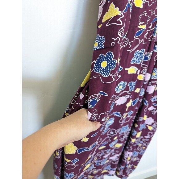 MODCLOTH Gallery Flattery Dress Womens Plus Size 4X Burgandy Floral Maxi Wedding - Picture 5 of 15